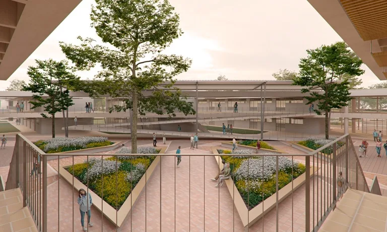 Imagen del diseño del campus universitario en Ciénaga que se encuentra en construcción.